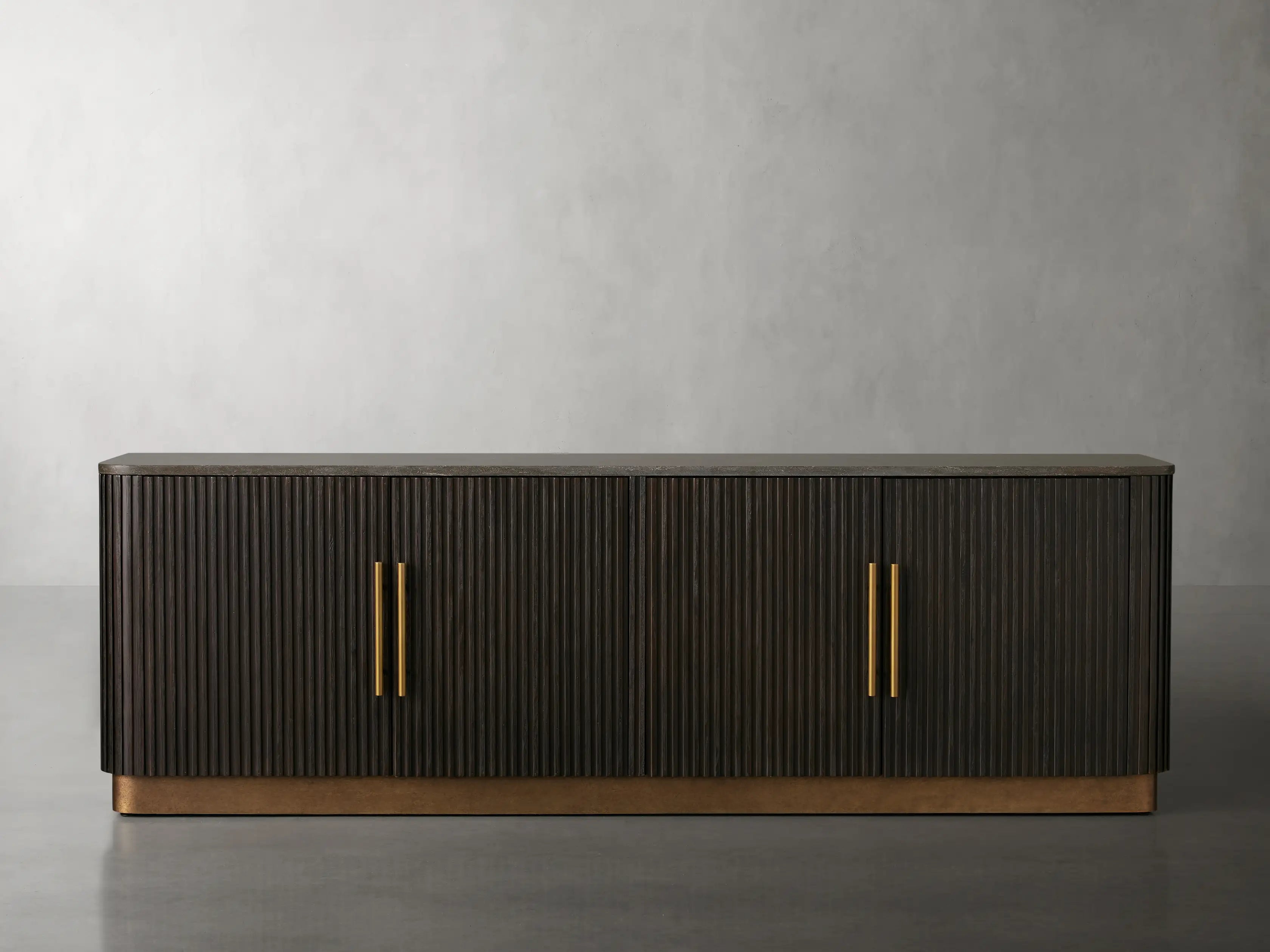 Fimley Modern TV Stand Media Console with Storage Shelves - Perfect for Living Room, Bedroom & Home Theater Entertainment Centers