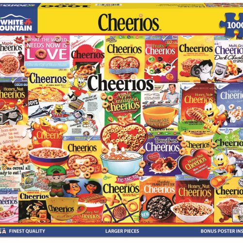 Cheerios Iconic Cereal Box 1000-Piece Jigsaw Puzzle - Fun Family Game Night Activity & Home Decor
