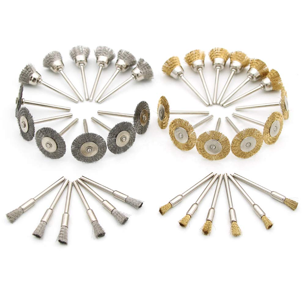 36pcs Stainless Steel Wire Brush Set for Derusting, Polishing, Grinding & Welding - Rotary Drill Brush Attachments for Metal Cleaning & Buffing - Perfect for DIY, Auto Repair & Home Improvement Projects