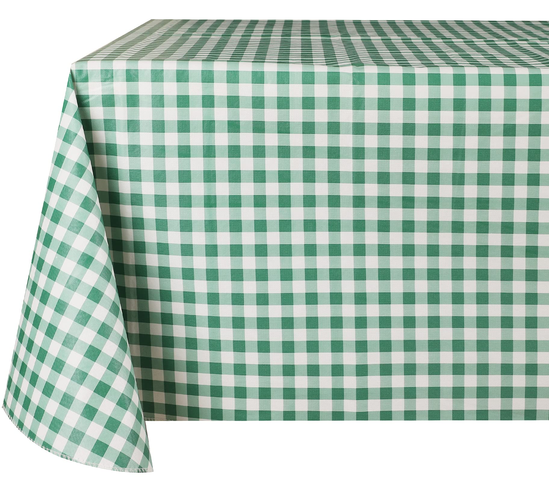 VINYLLA Green Easy Wipe Clean Vinyl Tablecloth 52x52 Inch - Waterproof & Stain Resistant Dining Table Cover for Kitchen, Picnic, Party & Outdoor Use