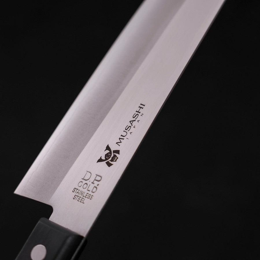 VG-1 Santoku Knife 165mm - Premium Japanese Kitchen Knife with Polished Blade & Black Western Handle - Perfect for Slicing, Dicing, and Chopping Vegetables, Meat, and Fish
