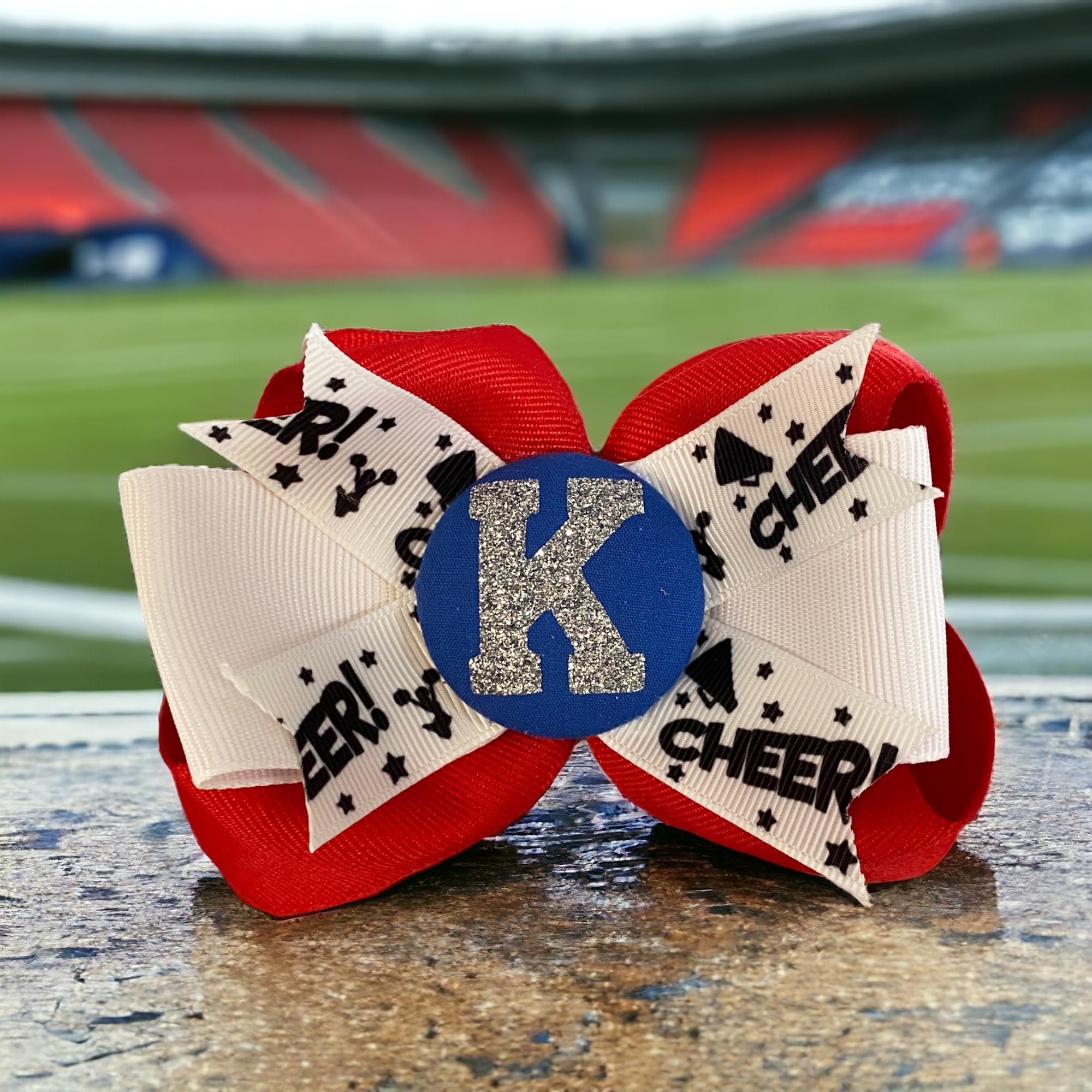 Custom Softball Glitter Hair Bow with Team Number - Personalized Burgundy & Gray Player Accessory for Games, Tournaments & Team Spirit