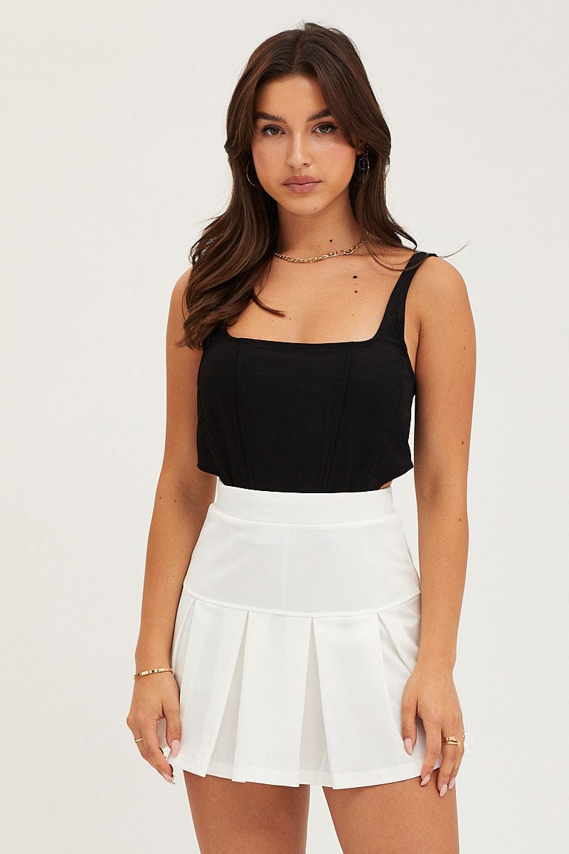 Sexy Black Corset Top for Women - Sleeveless Crop Bustier Shirt for Night Out, Clubwear & Lingerie Fashion
