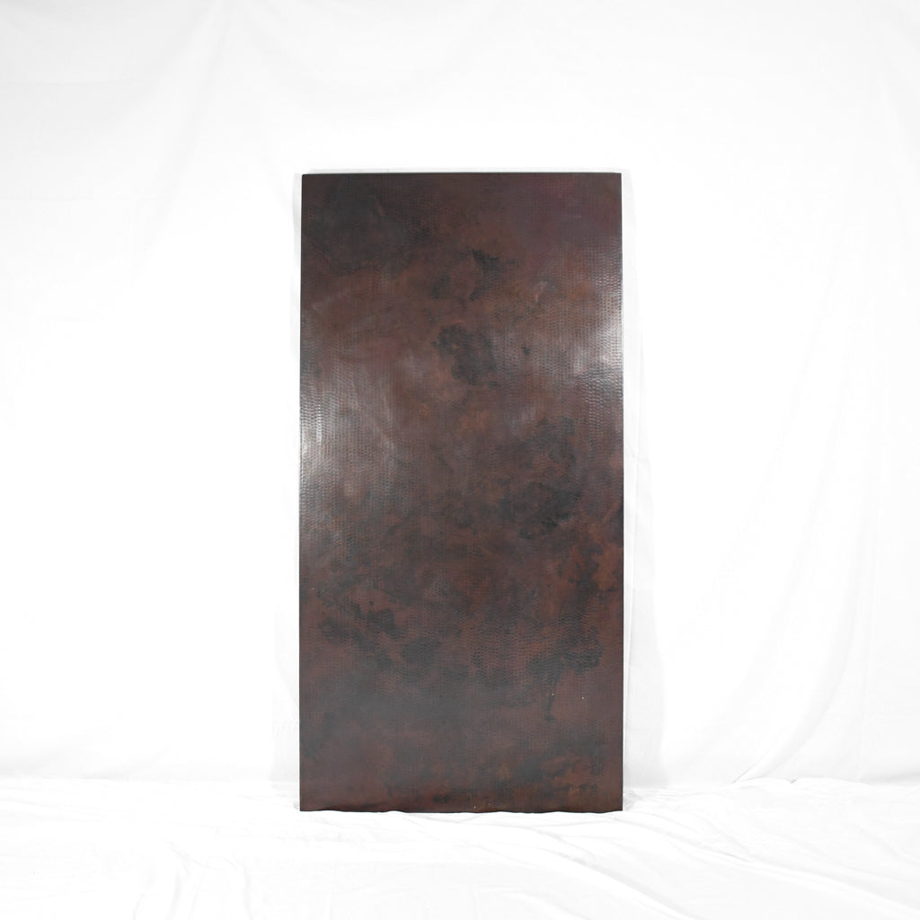 Hammered Copper Rectangle Tabletop - Dark Brown Copper Finish - Perfect for Dining Tables, Coffee Tables, and Home Decor
