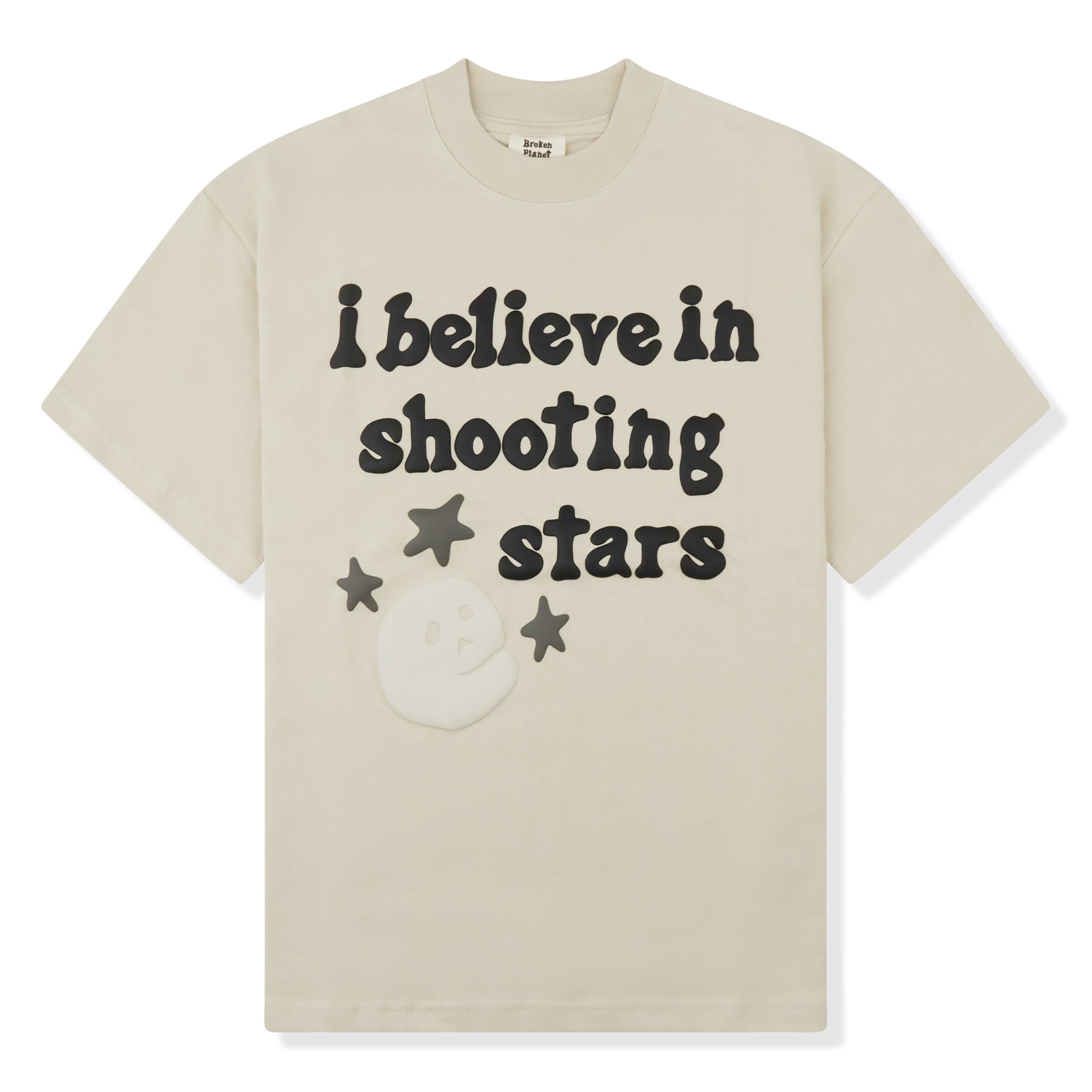 Broken Planet I Believe In Shooting Stars Bone White T-Shirt | Trendy Graphic Tee for Men & Women | Perfect for Casual Wear, Street Style & Gifts