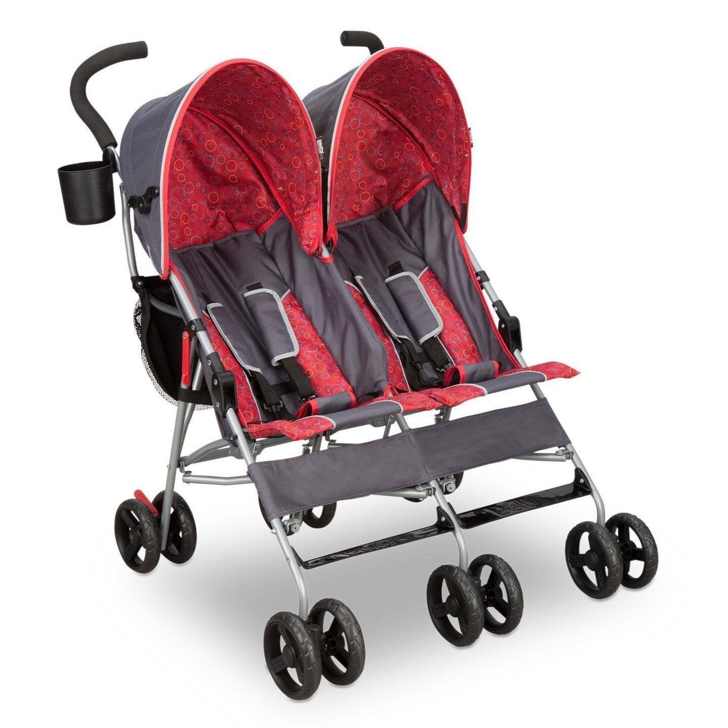LX Side by Side Double Stroller for Twins & Toddlers - Lightweight Compact Foldable Design for Travel, Shopping & Outdoor Adventures