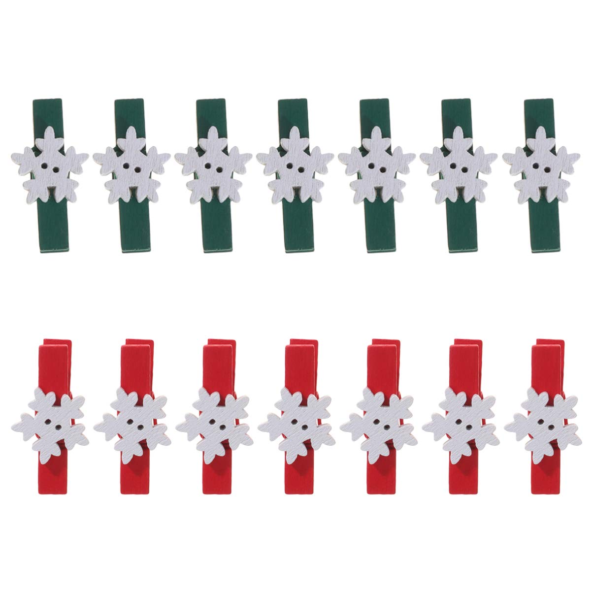 Christmas Wood Clothespins 35pcs - Mini Snowflake Pegs for Cards & Crafts - Holiday Decor & DIY