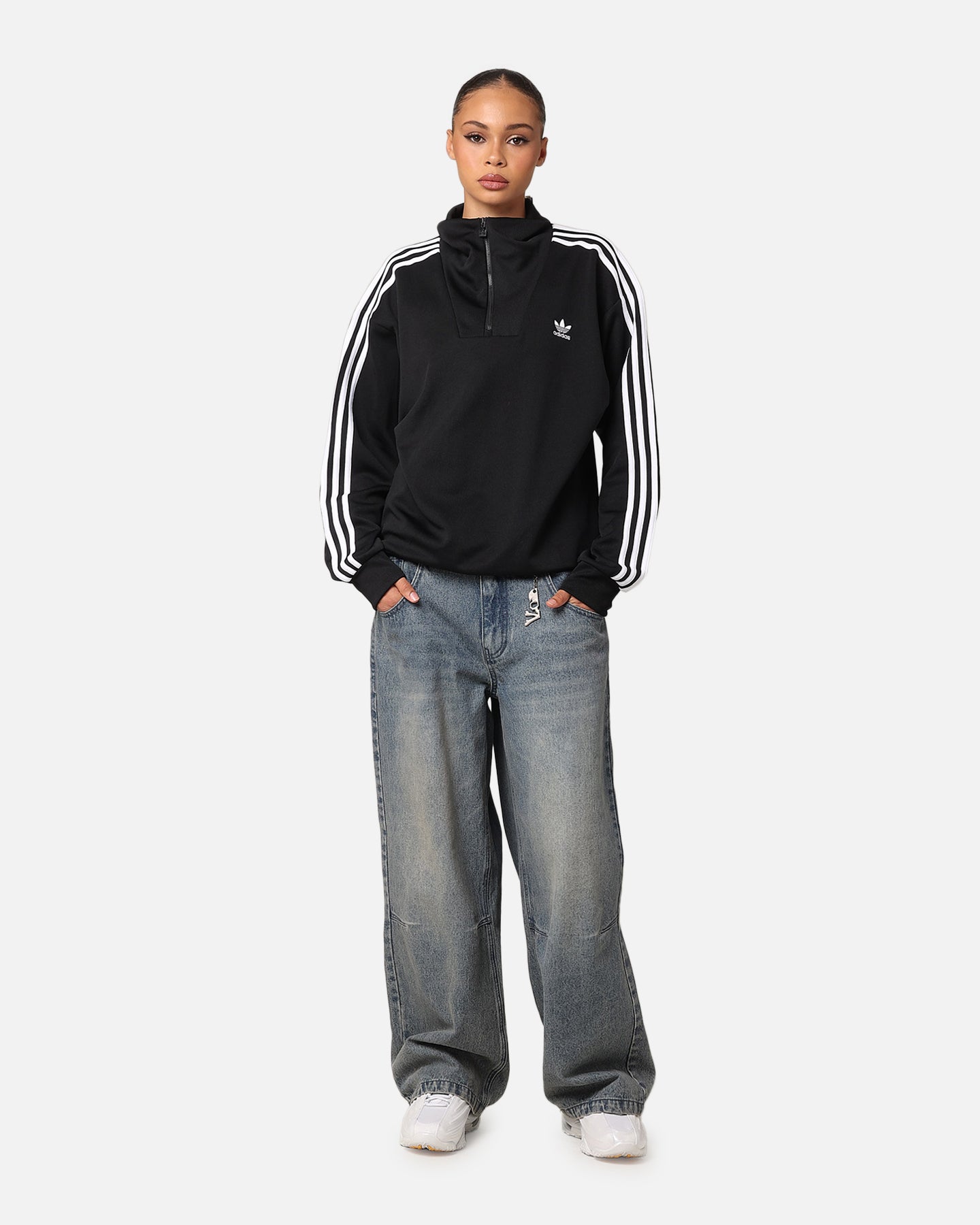 Adidas Funnel Neck Track Jacket for Men - Black Athletic Running Jacket with Zipper Pockets | Perfect for Gym, Jogging & Outdoor Sports