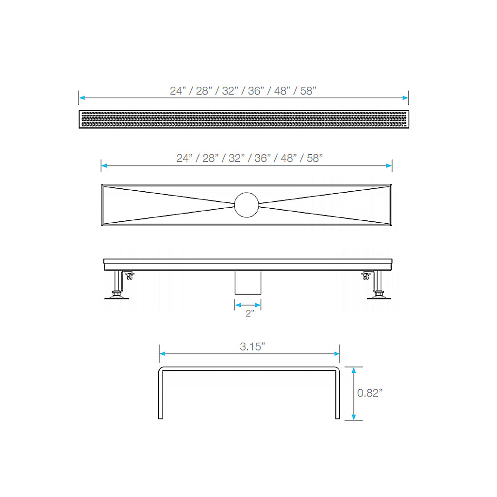 Delta Delmar 36-Inch Stainless Steel/Bronze Linear Shower Drain - Floor Mount Plain Edge Design for Modern Bathrooms | Perfect for Walk-In Showers and Wet Rooms
