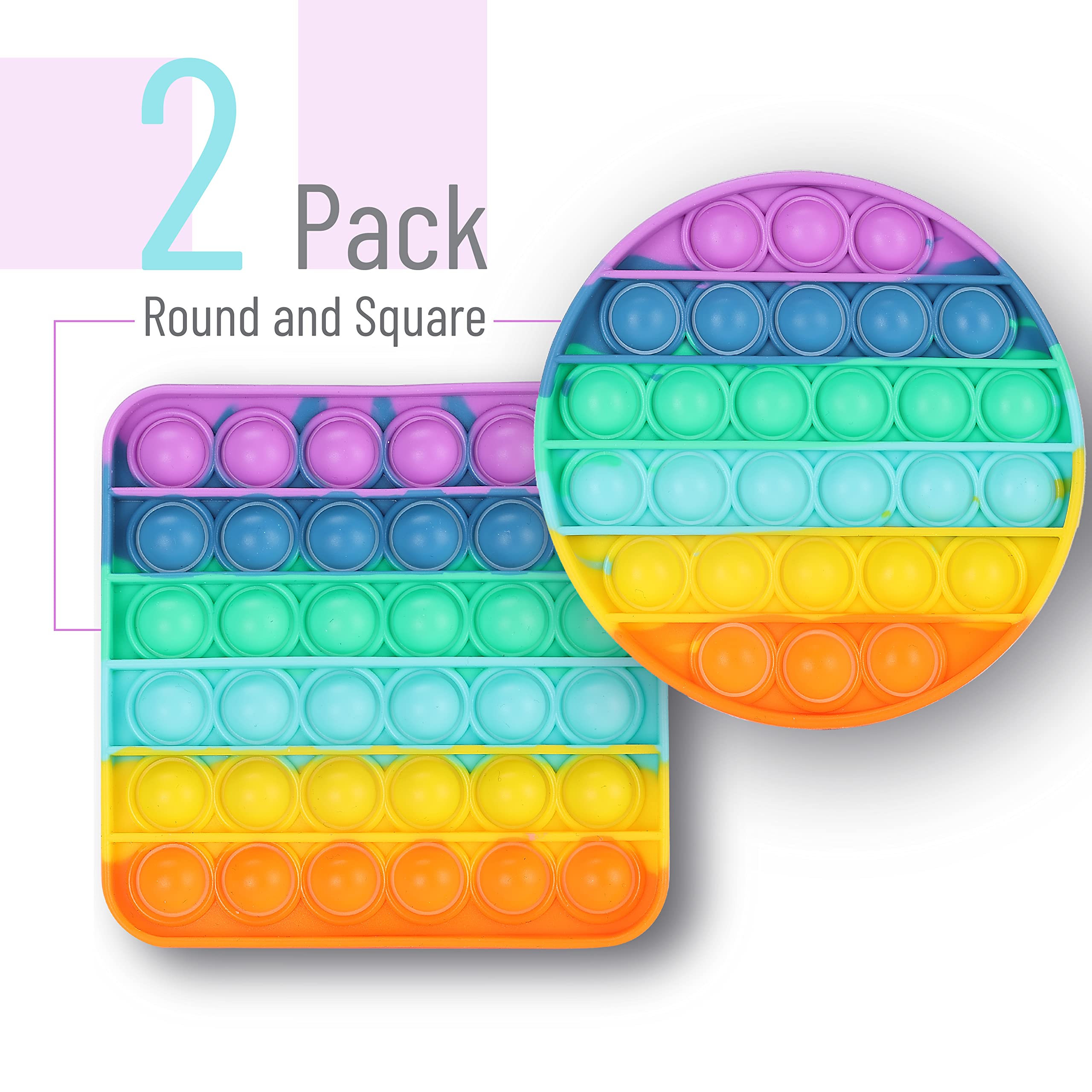 Mr. Pen Fidget Poppers - 2 Pack Sensory Bubble Push Toys for Stress Relief, Autism & ADHD, Perfect for Kids & Adults - Office, Classroom & Travel Anxiety Relief