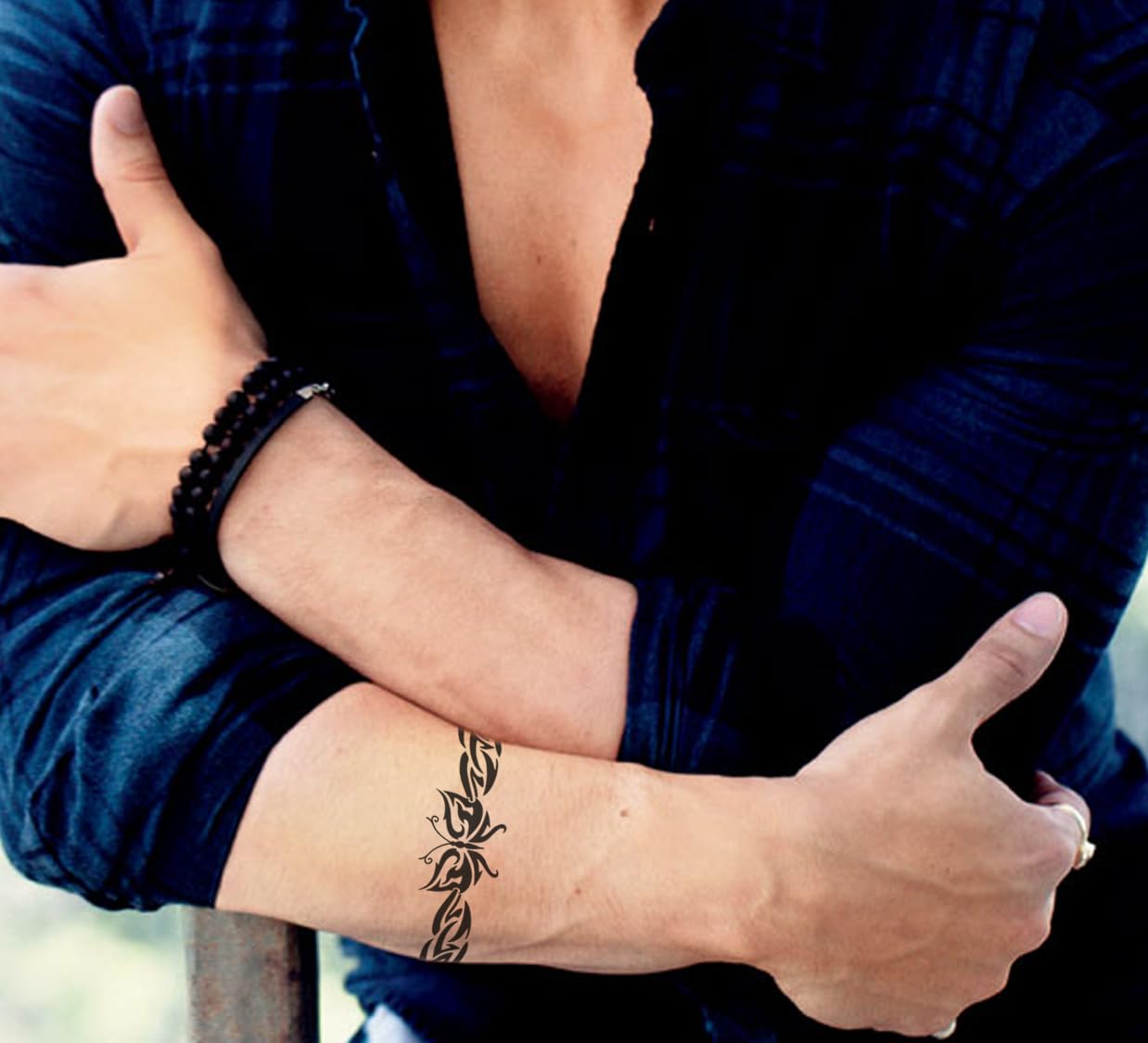 Waterproof Temporary Tattoo Stickers for Men & Women - 3D Realistic Flowers, Butterflies, Stars, Angels, Wolves & Armband Designs (19x9cm) | Perfect for Parties, Halloween, Cosplay & Body Art