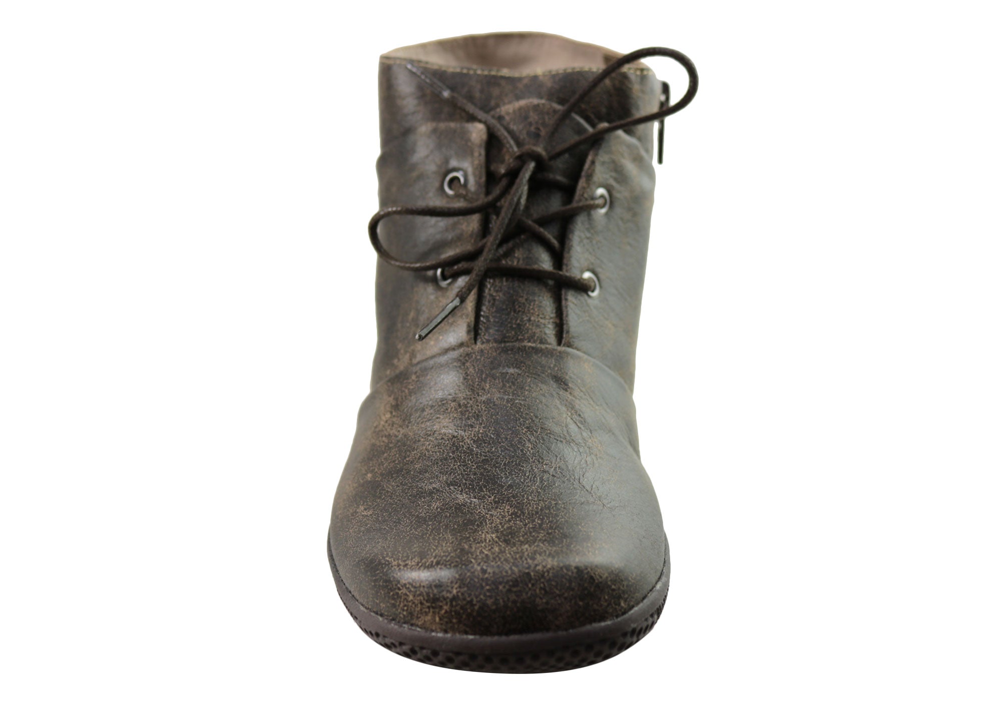 J Gean Angie Women's Comfortable Leather Ankle Boots - Made in Brazil - Perfect for Work, Casual Wear & Fall Fashion