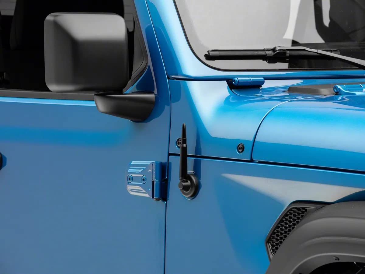 50 Cal Bullet Antenna for Jeep Wrangler JK JL & Gladiator (2007-2022) - Durable 6061 Billet Aluminum Construction in Frosted Black - Off-Road & Military Style Accessory for Jeep Enthusiasts