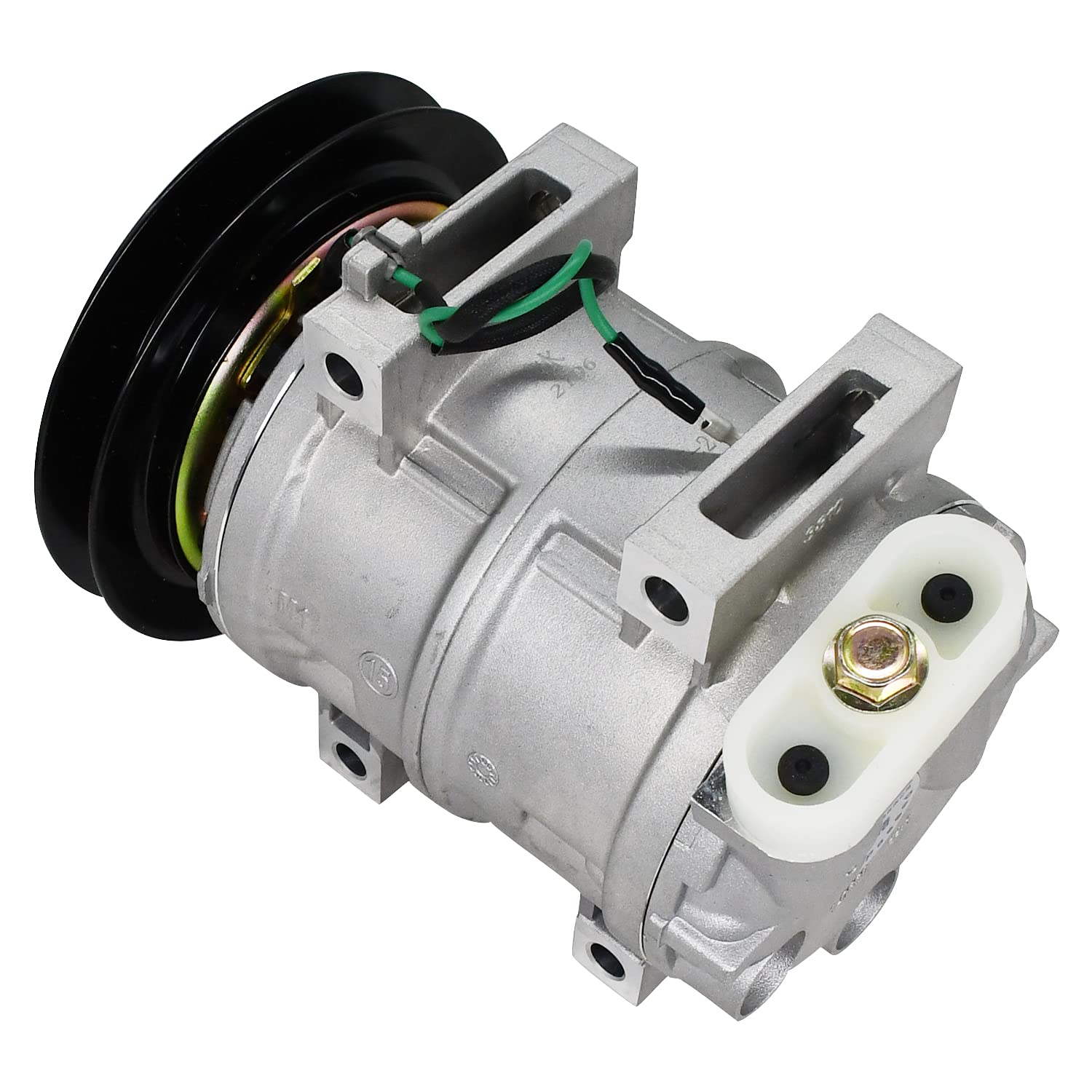 Disenparts A/C Compressor 506011-6800 506211-5762 Compatible with Hitachi Hyundai Kobelco Komatsu Kenki Excavators - Replacement AC Compressor for Construction Equipment & Heavy Machinery