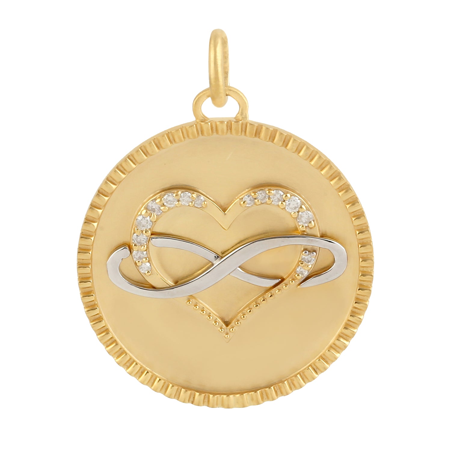 14K Gold Infinity & Heart Pave Diamond Pendant Necklace - Handmade Fine Jewelry for Women, Gift for Anniversary, Valentine's Day & Special Occasions