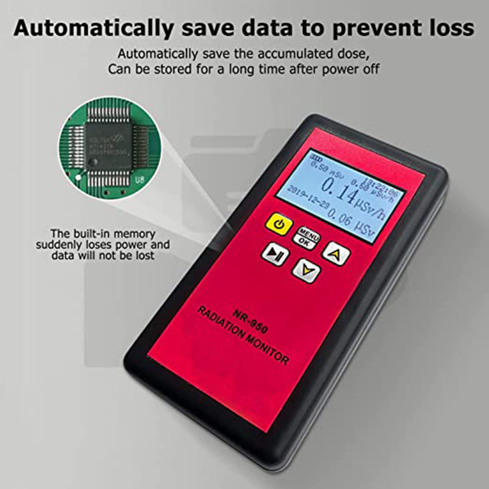 Portable Digital Geiger Counter - Nuclear Radiation Detector for Beta, Gamma & X-Ray | High Sensitivity NR-950 Meter with Alarm | Ideal for Home Safety, Marble Testing & Emergency Preparedness