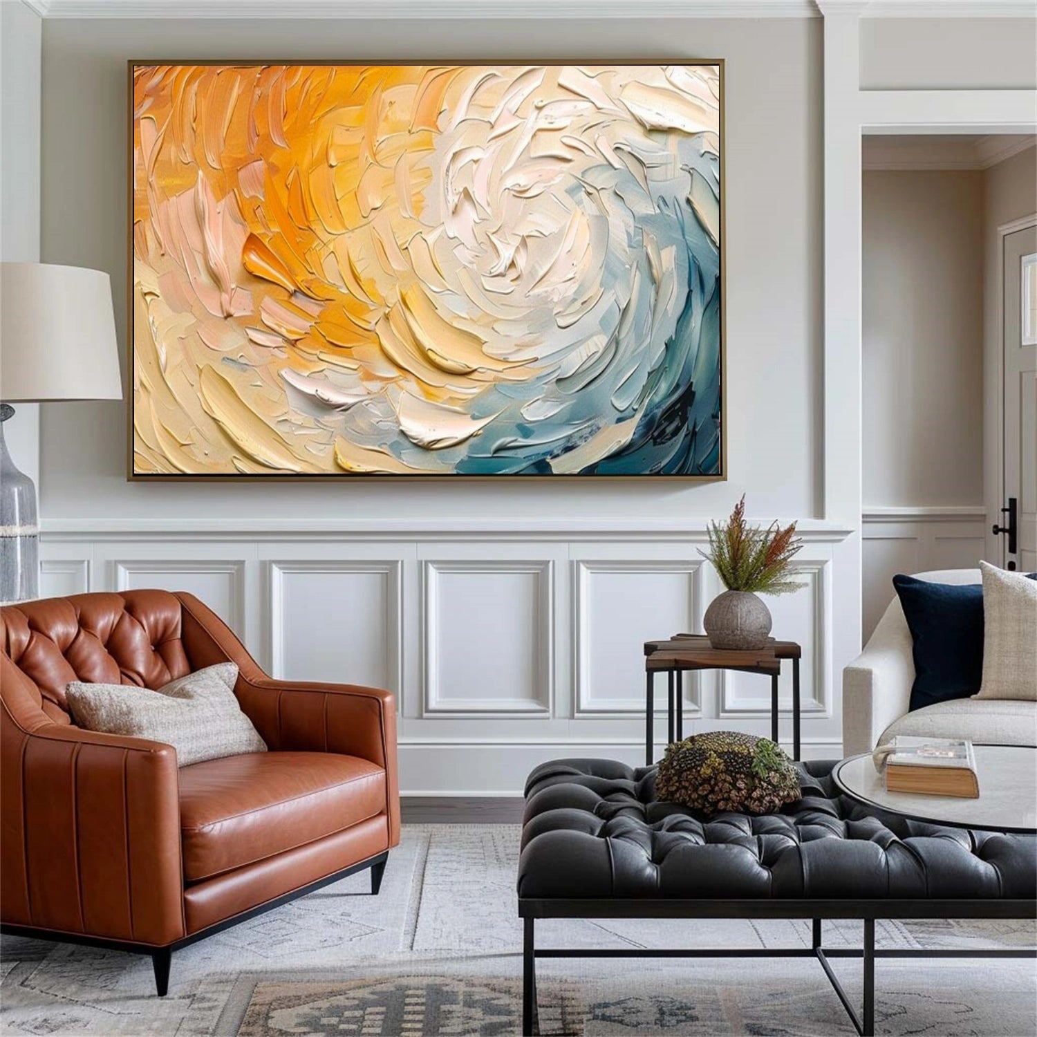 Abstract Painting #AB 308 - Modern Wall Art for Living Room, Bedroom & Office Decor | Large Canvas Artwork for Home & Office