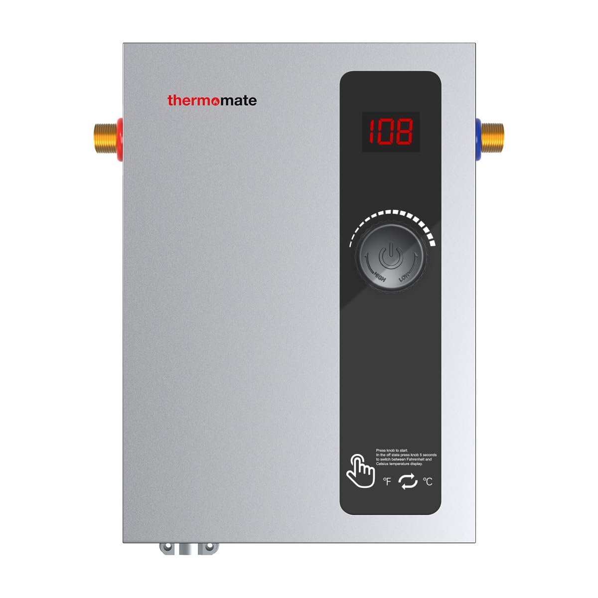 ThermoMate 11kW Electric Tankless Water Heater - 240V On Demand Instant Hot Water System | Self-Modulating Energy Efficient | Compact Space Saving Design (2.15GPM at 35°F Rise) | Perfect for Kitchen, Bathroom & RV Use