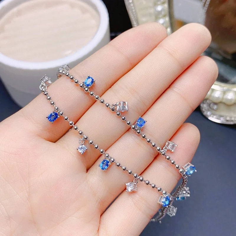 Sagittarius Blue Topaz Chain Bracelet for Women - Elegant Zodiac Jewelry Gift for Birthday, Christmas & Special Occasions | Perfect for Daily Wear, Parties & Gifts