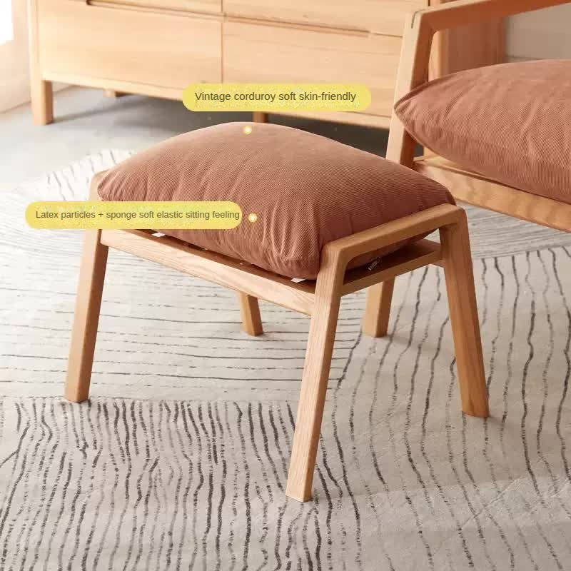 Solid Oak Wood Footrest Ottoman - Shoe Stool with Storage - Perfect for Living Room, Bedroom & Entryway - Durable & Stylish Home Decor