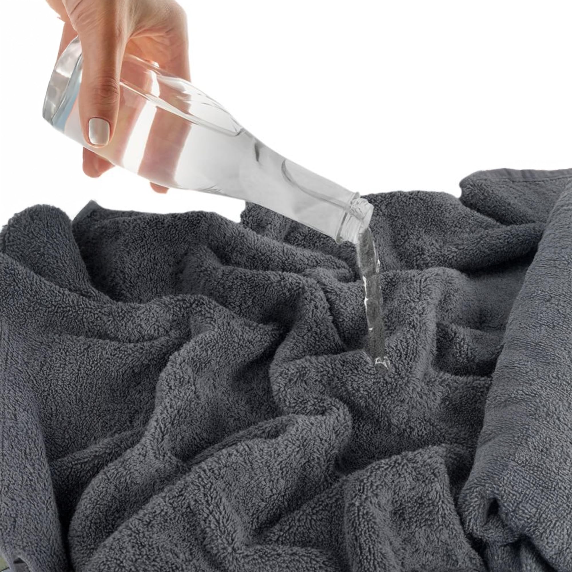 Premium 6-Piece Turkish Cotton Towel Set - Ultra Soft & Absorbent Quick-Dry Bath Towels (2), Hand Towels (2) & Washcloths (2) | Luxury Spa & Bathroom Essentials for Home & Hotel Use (Grey)
