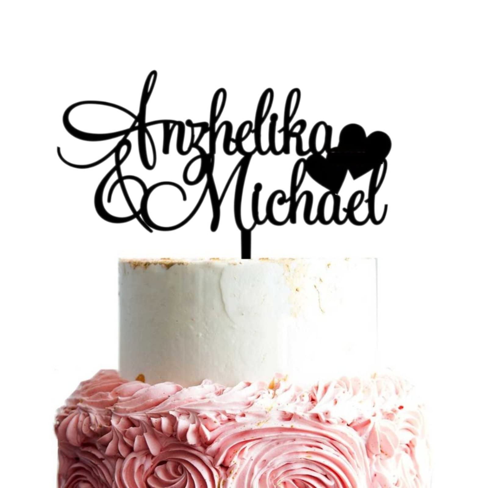Custom Acrylic Wedding Cake Topper with Personalized Names - Elegant Cake Decoration for Weddings, Engagements & Anniversary Parties | Perfect for Romantic Celebrations & Special Occasions