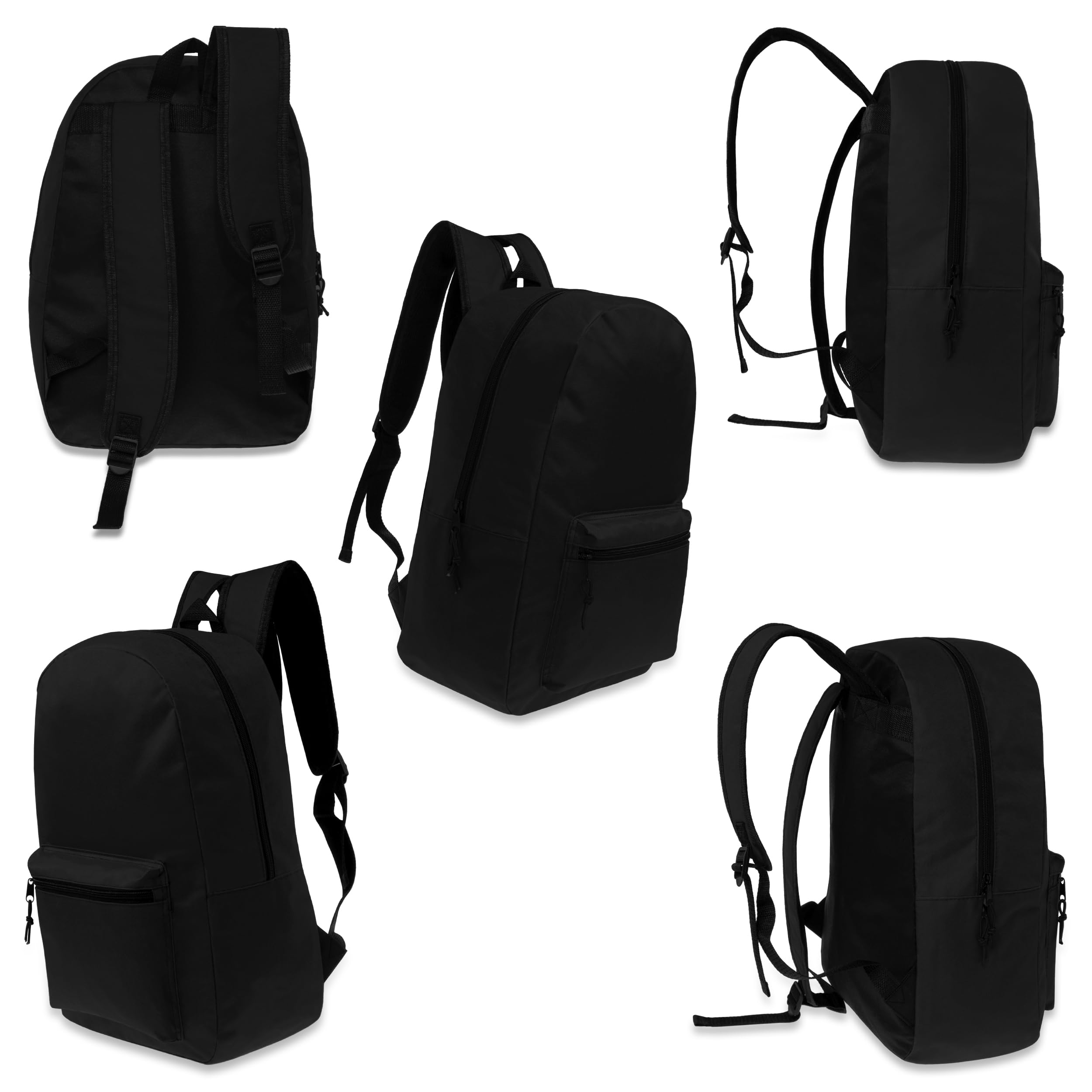 15 Inch Bulk Backpacks with 16-Piece School Supplies Kit (Pens, Pencils, Crayons) - 12 Pack in 6 Colors - Perfect for Back to School, Classroom Supplies & Student Gifts