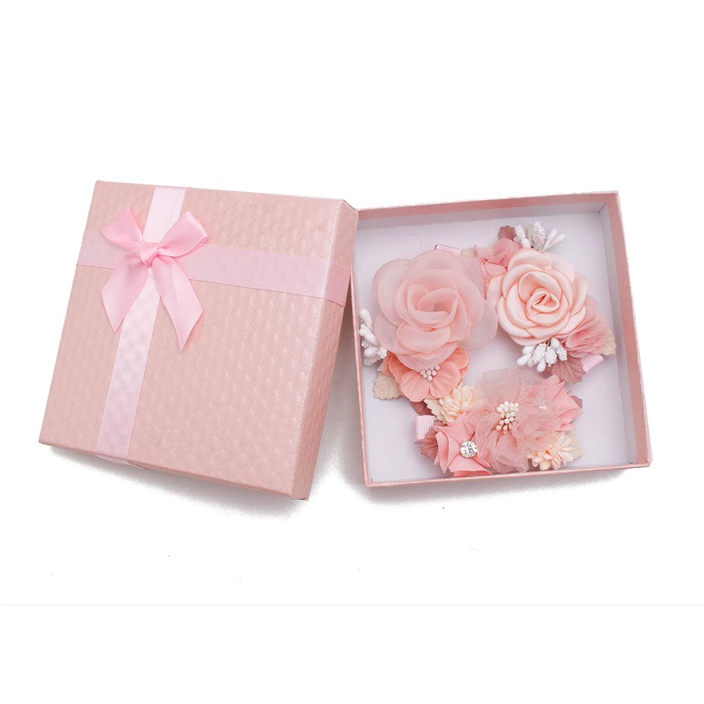 Lightweight Floral Hair Clips Set for Baby Girls & Toddlers - 3pcs Boutique Alligator Hair Bows with Fully Lined Design - Perfect Hair Accessories for Teens, Birthday Gifts & Special Occasions - Ideal for Parties, Weddings, and Everyday Wear