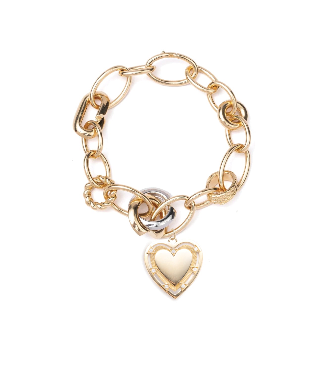Heart Token Love Charm Bracelet - Dainty Menagerie Chain Bracelet for Women, Gift for Her, Valentine's Day, Anniversary & Everyday Wear