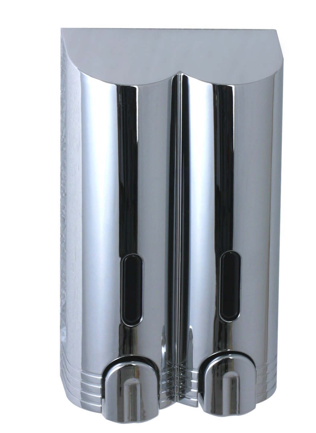 Premium Chrome Finish Double Soap & Shampoo Dispenser - Elegant Bathroom Organizer for Sink Countertop | Perfect for Modern Homes, Spas & Luxury Hotels