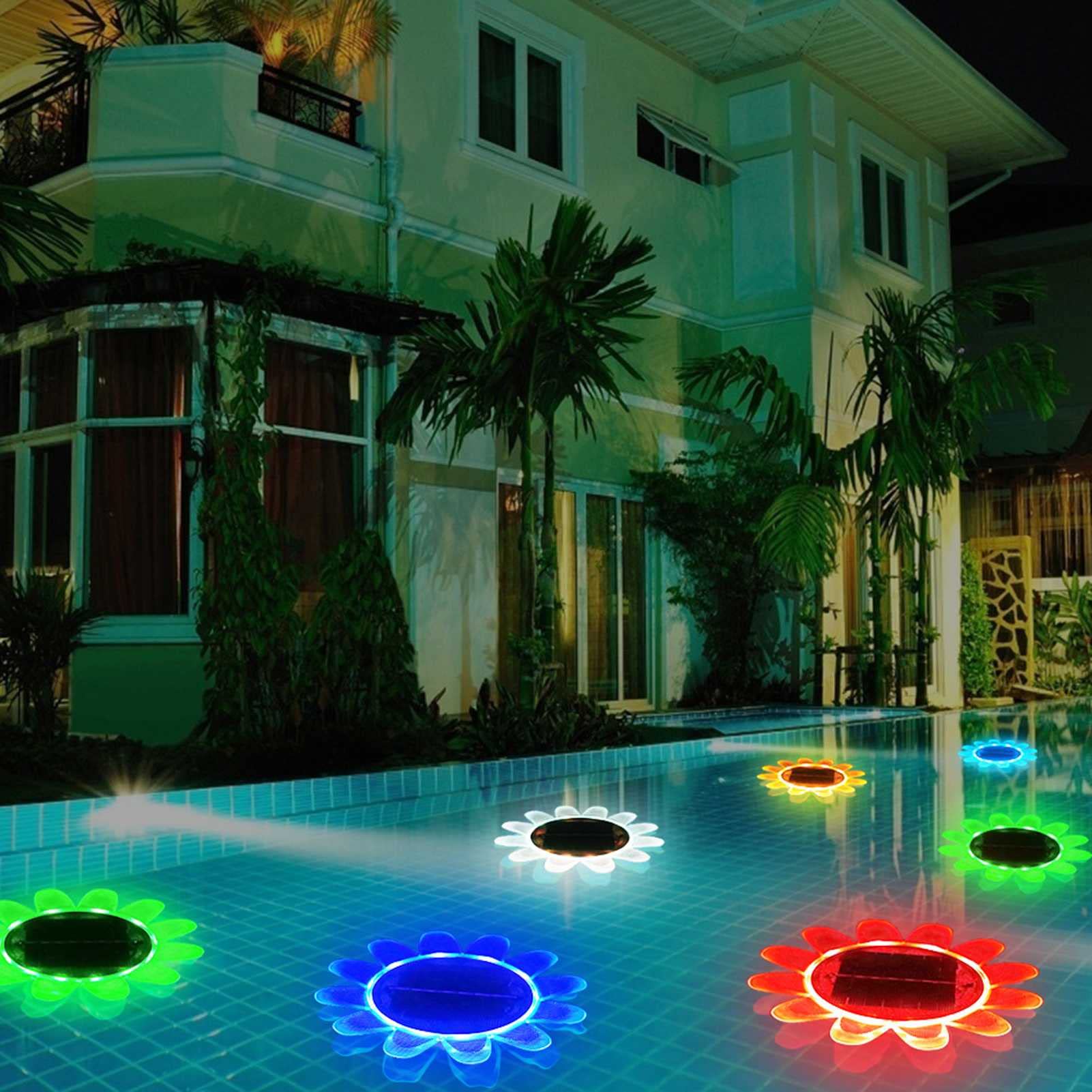 10 Pcs Solar Powered Lotus Flower Lights - Waterproof Outdoor Garden Lights for Lawn, Patio, Yard, Pond & Pool Decor | Perfect for Backyard Parties, Wedding Decorations & Landscape Lighting