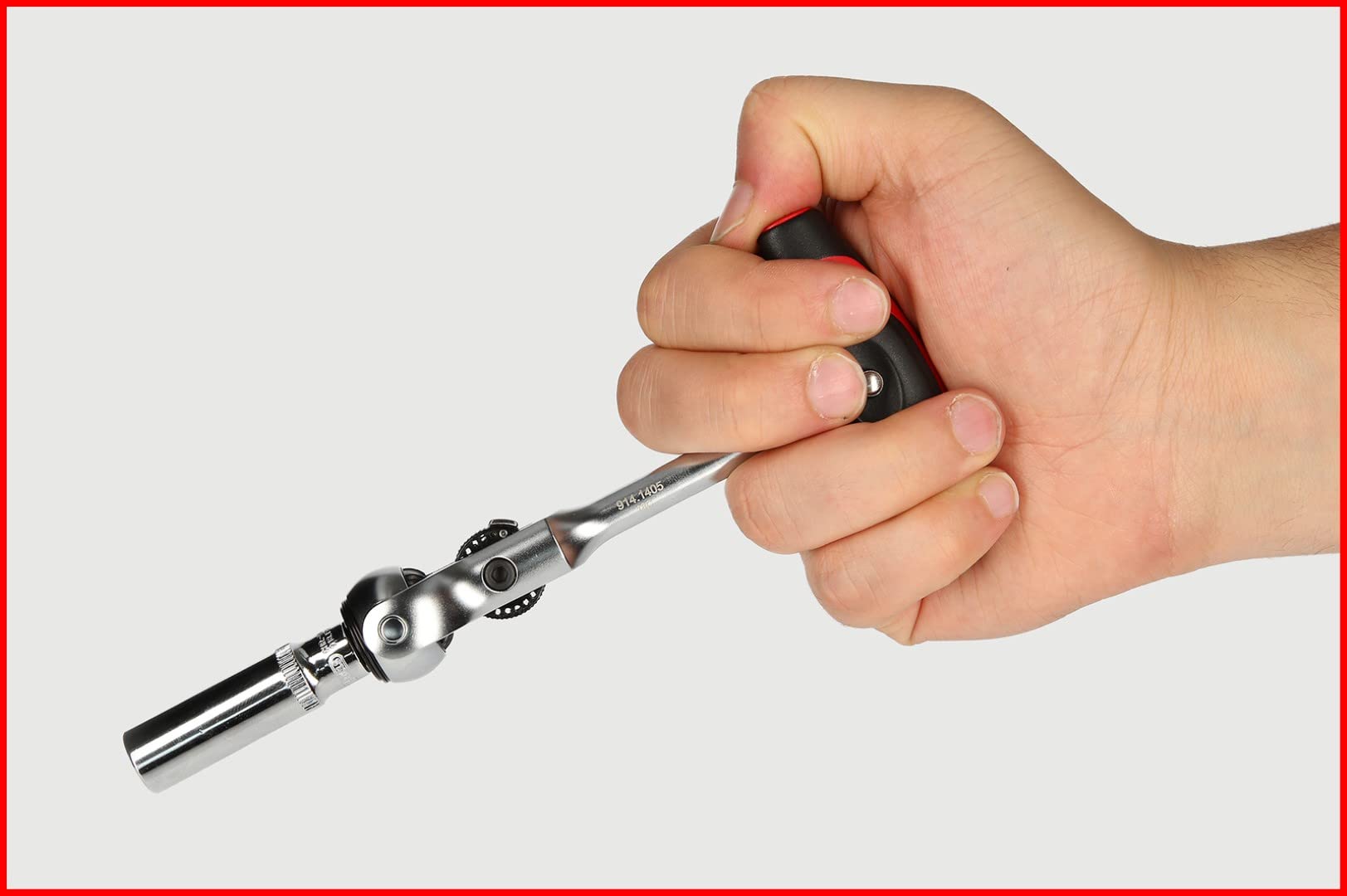 KS Tools 914.1405 Mini T-Handle Swivel Head Ratchet - Compact Hand Tool for Tight Spaces, Automotive & DIY Repairs | Perfect for Mechanics, Home Improvement & Small Engine Work