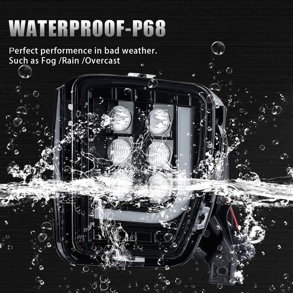 ROCCS LED Fog Lights & DRL for Dodge Ram 1500 (2013-2018) - Black Housing, Clear Lens - Daytime Running Lights & Passing Driving Lamps - Perfect for Off-Roading, Night Driving & Enhanced Visibility