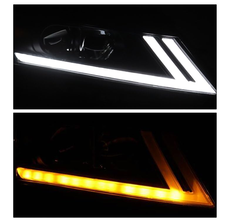 LED DRL Switchback Signal Black Projector Headlights for 2015-2020 Chevy Impala - High Performance Auto Lighting for Night Driving & Enhanced Visibility