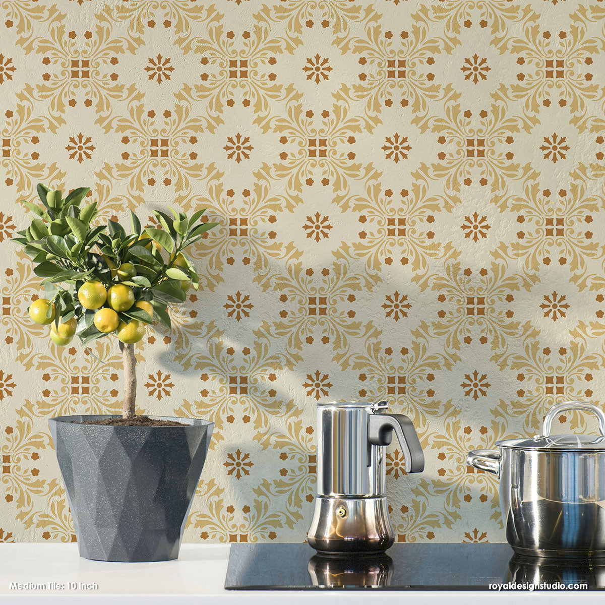 Sintra Tile Stencil - Reusable DIY Mosaic Tile Stencils for Home Decor, Bathroom & Kitchen Backsplash - Perfect for Crafts, Wall Art, and Floor Designs