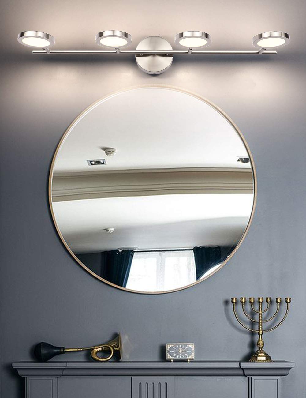 Joossnwell LED Bathroom Vanity Light Fixture - 4 Adjustable Swing Arm Wall Sconces, 20W 4000K Natural White, 29.92