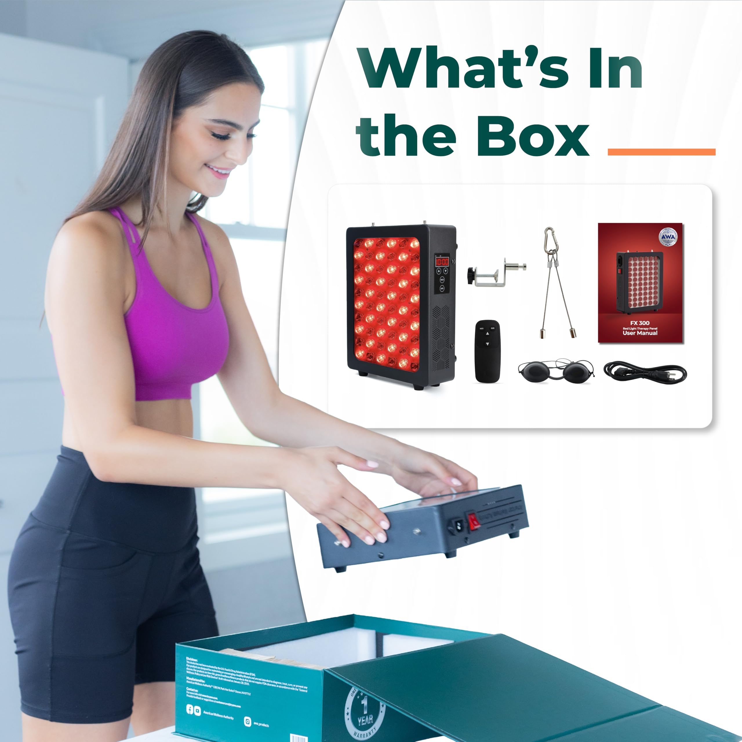 Red Light Therapy Device for Face and Body - Infrared Light Therapy with Remote Control & Timer - FSA Eligible - Perfect for Skin Rejuvenation, Pain Relief, and Muscle Recovery at Home