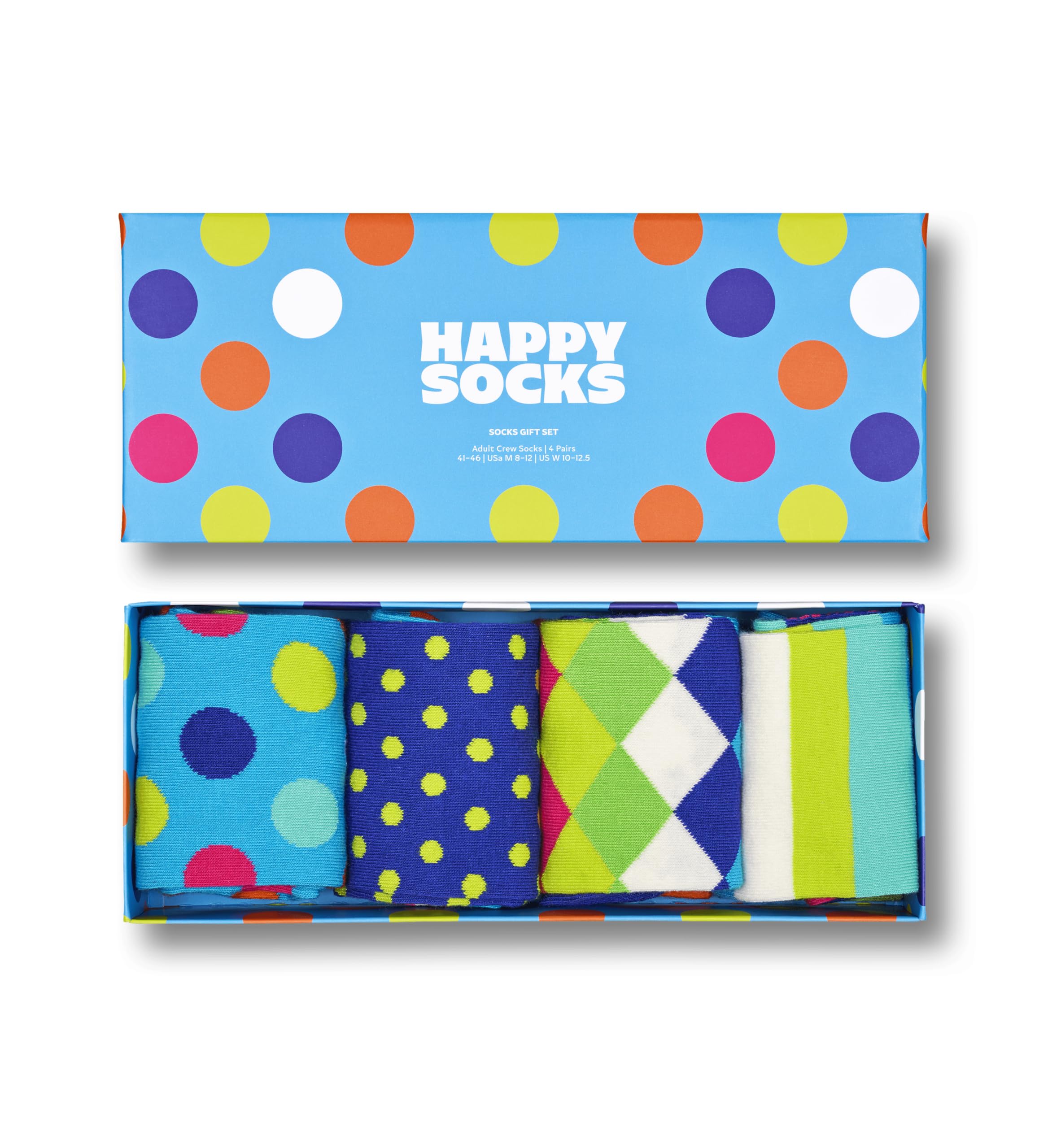 Happy Socks Black & White Striped Crew Socks for Men & Women - Soft Cotton Low Cut Ankle Socks with Gift Box - Sustainable Fashion for Casual Wear, Office & Gifting