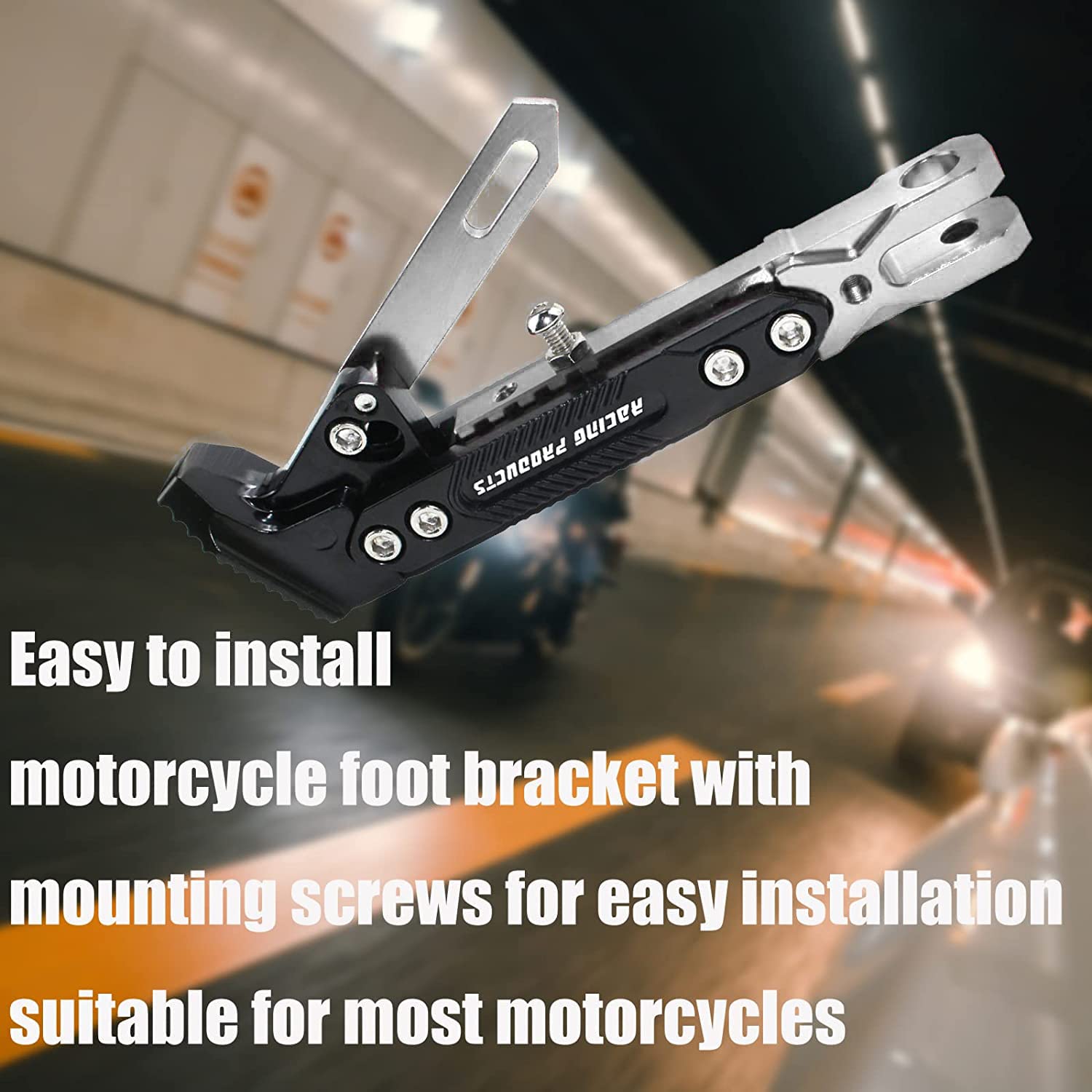 Universal Motorcycle Kickstand - CNC Aluminum Alloy Adjustable Side Stand for Scooters, Pit Bikes & Motocross | Heavy-Duty Support for Parking & Maintenance | Perfect for Street Riding, Off-Road Adventures & Garage Storage