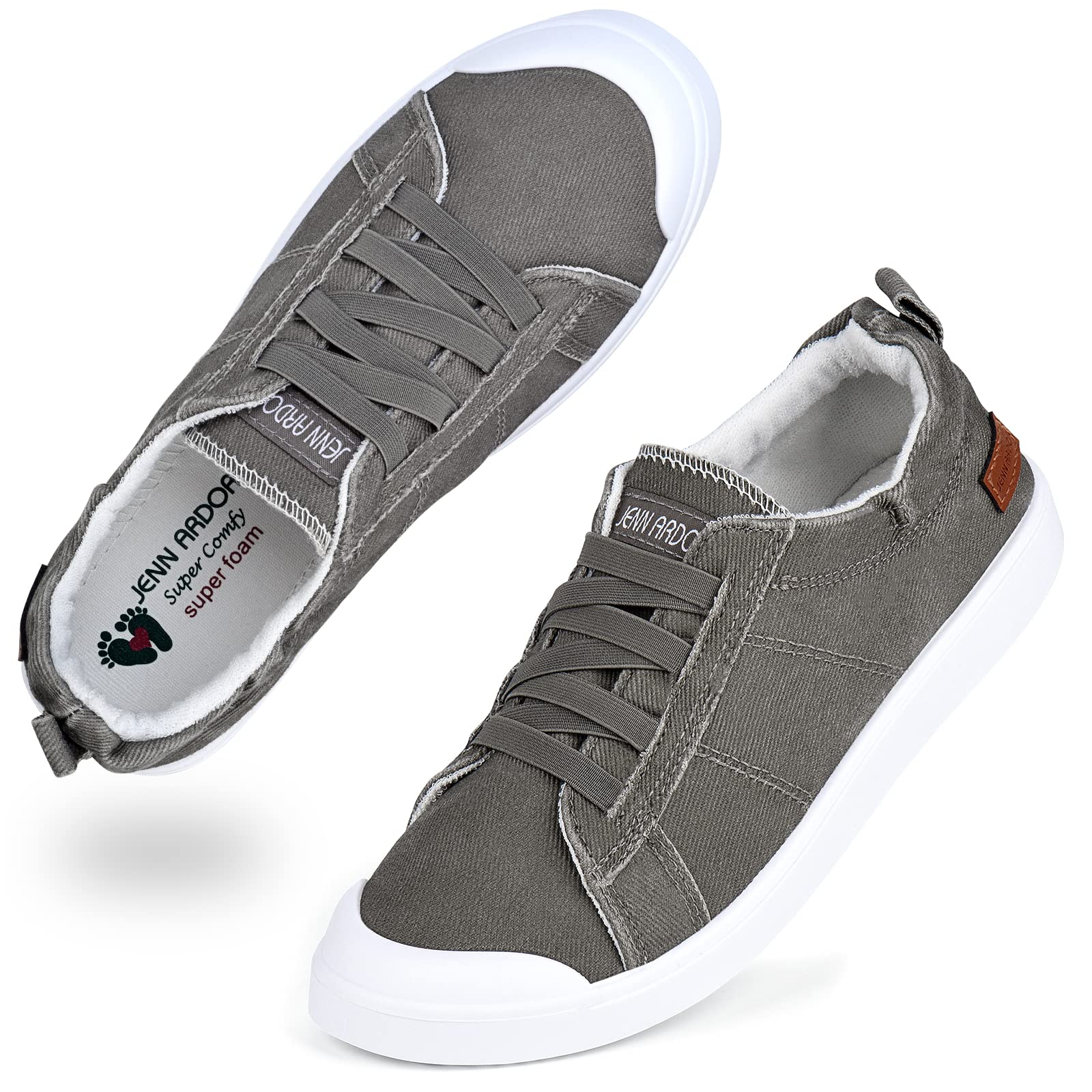 **JENN ARDOR Women's Slip-On Canvas Loafers - Comfortable Casual Sneakers with Round Toe for Walking, Fashion & Everyday Wear**    *(Perfect for Work, Travel, Shopping & Daily Errands - Lightweight & Breathable for All-Day Comfort)*
