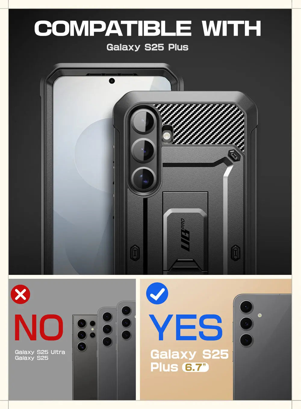 SUPCASE Galaxy S25 Plus UB Pro Military Grade Protective Case - Shockproof, Drop Proof Phone Cover for Outdoor, Work & Daily Use