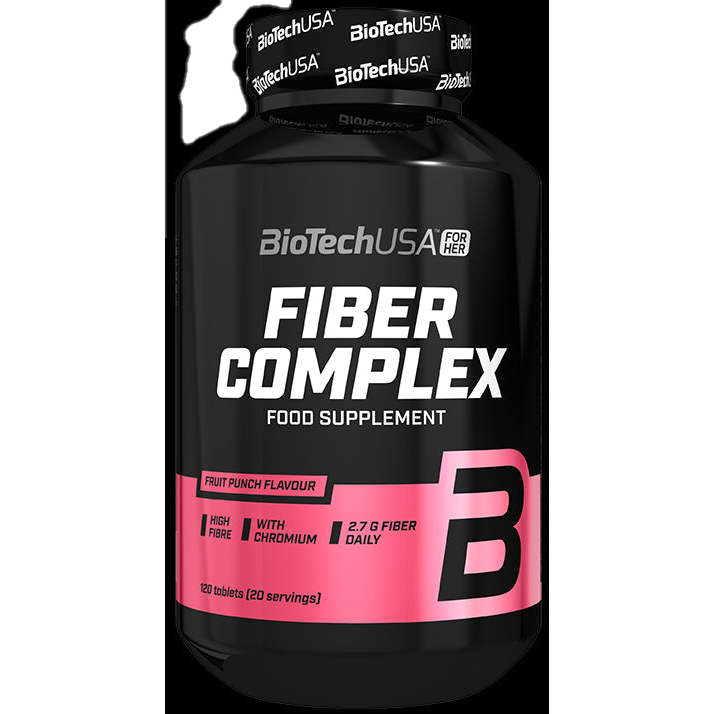 BioTechUSA Fiber Complex Dietary Supplement - 120 Fruit Punch Flavored Tablets for Digestive Health & Weight Management | Perfect for Daily Wellness Routine & Active Lifestyles