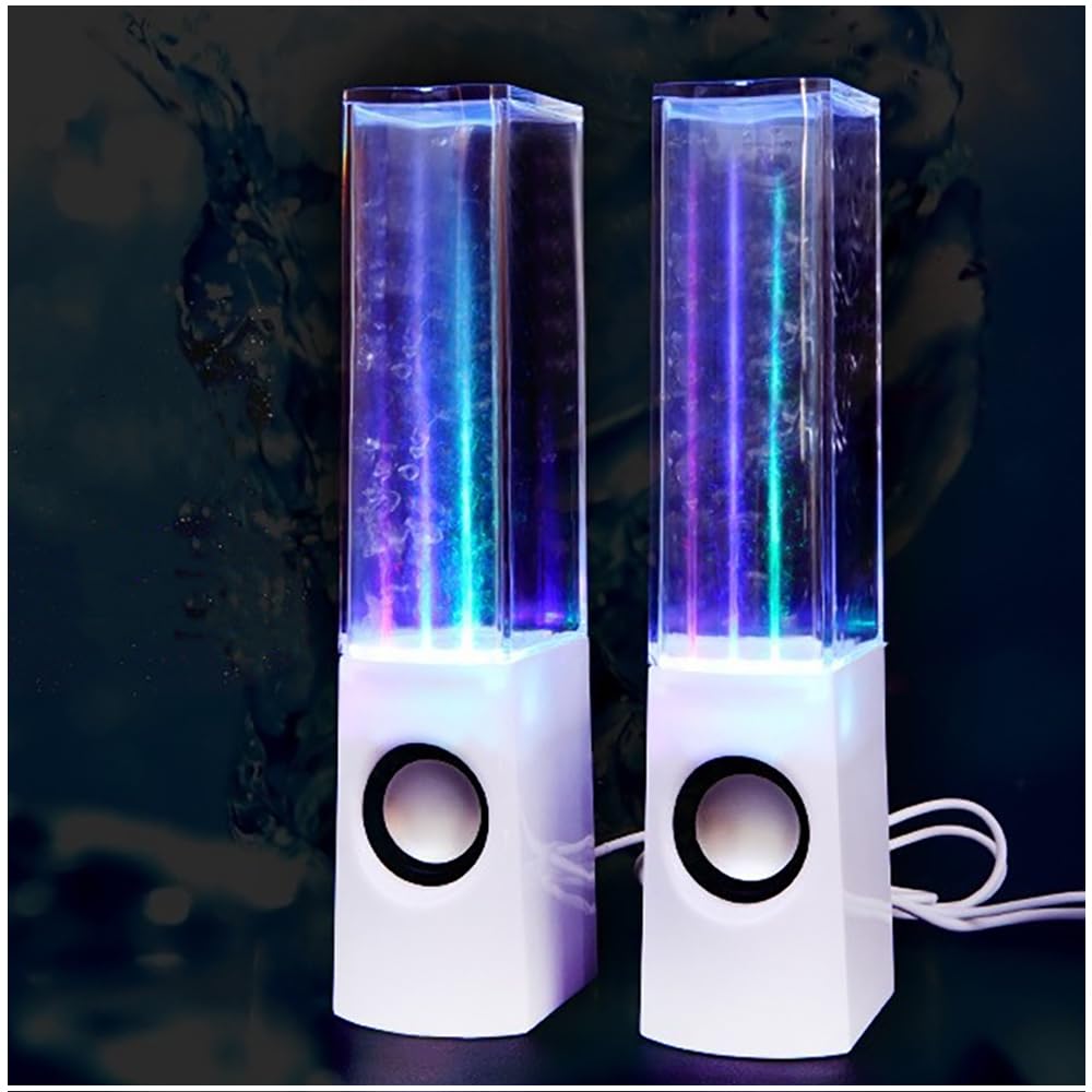 Gikfun USB 7 Color LED Water Speaker with Dancing Fountain Light Show - Portable Bluetooth Speaker with 3.5mm Audio Output for Computer, Laptop, Smartphone, MP3 Player - Perfect for Parties, Home Decor, and Relaxation