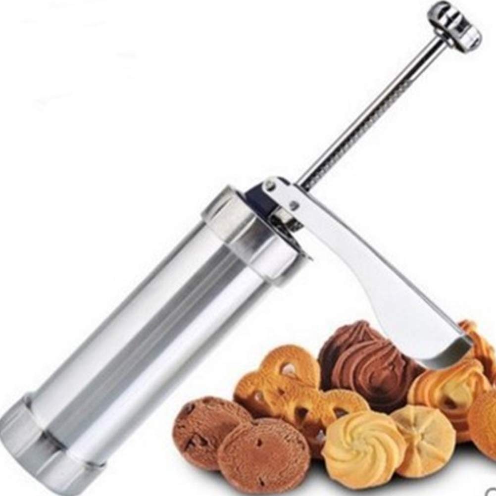 DIY Cookie Press Machine - Stainless Steel Cookie Maker with 12 Nozzles for Homemade Cookies, Crackers & Desserts | Perfect for Baking, Cake Decorating & Sugarcraft | Ideal for Holidays, Parties & Gift Giving