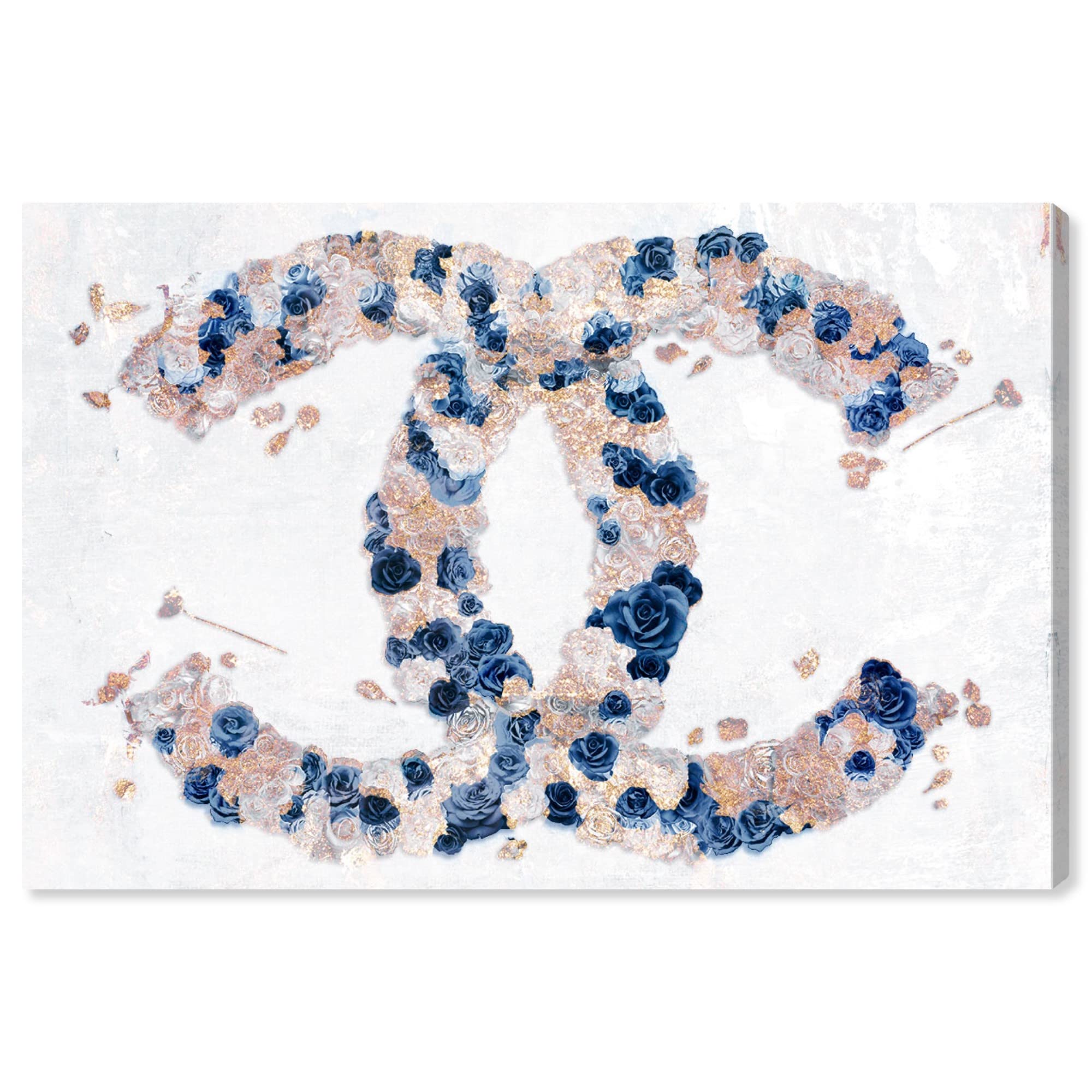 Oliver Gal Artist Co. 'Dreaming of Classic Beauty Navy' Blue Canvas Wall Art - 54x36 Inches, Ready to Hang Fashion & Glam Home Décor for Living Room, Bedroom & Bathroom | Perfect for Modern Interior Design & Stylish Home Decorating