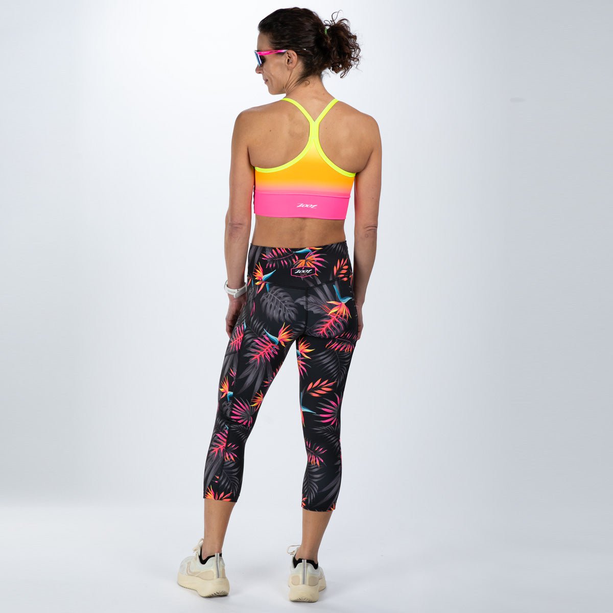 Women's High Rise Capri Leggings - Limited Edition Tropical Print for Yoga, Running & Workouts - Comfortable & Stylish Activewear