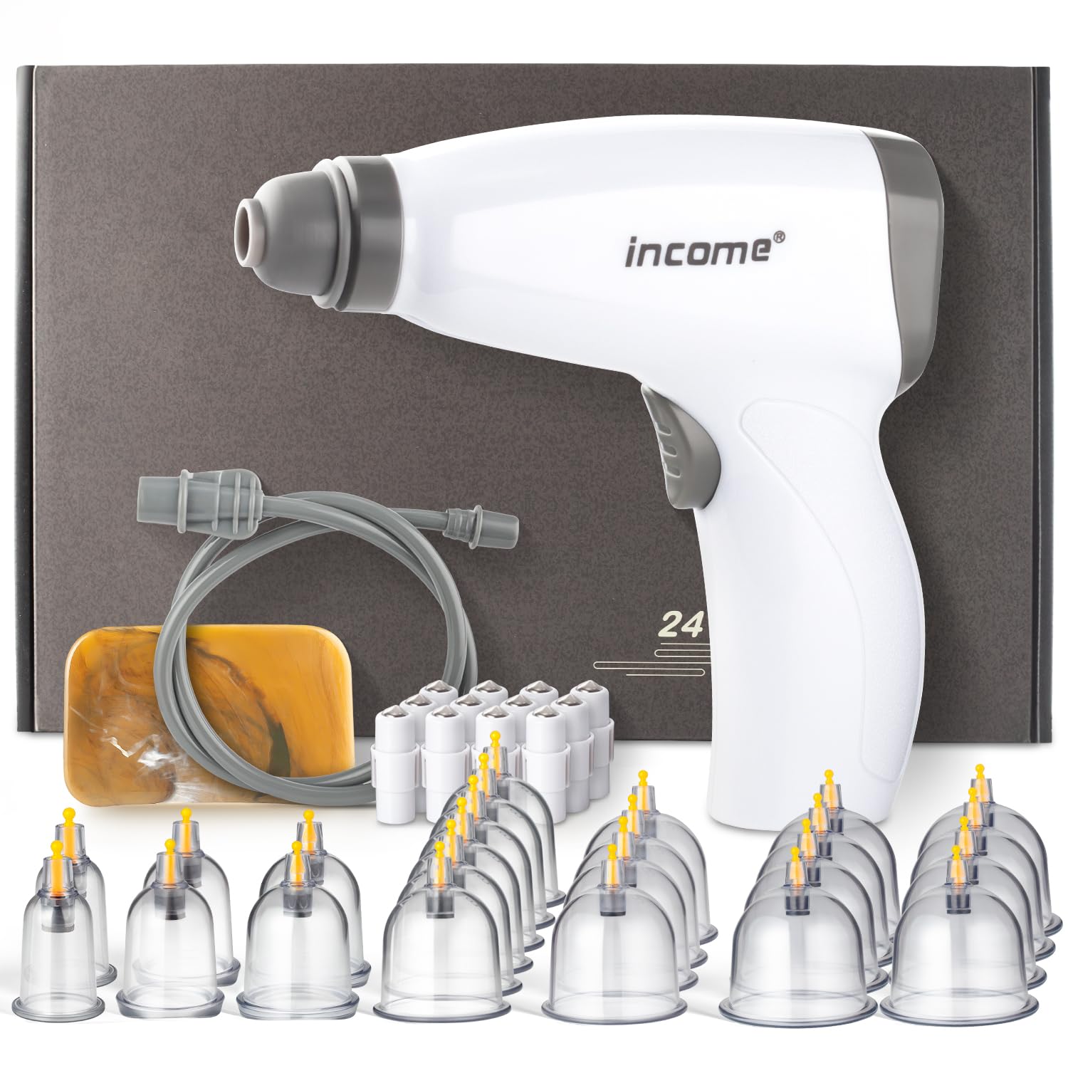 Professional 24pcs Electric Cupping Therapy Set with Pump - Portable Vacuum Suction Cups Kit for Pain Relief, Detox & Muscle Relaxation - Perfect for Home Use, Spa, Massage & Physical Therapy