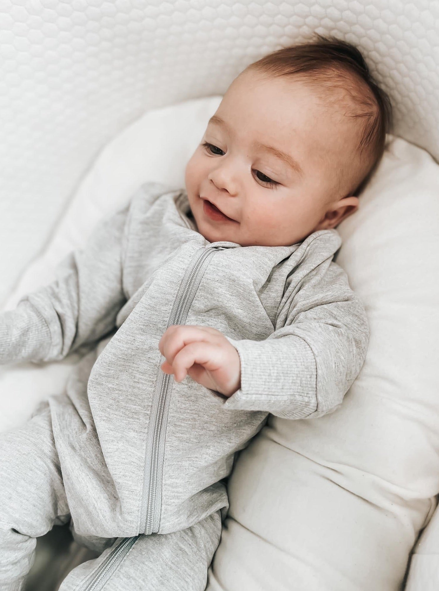2-Way Zip Romper for Babies - Soft & Comfortable Grey Jumpsuit - Perfect for Playtime, Daycare & Outdoor Adventures