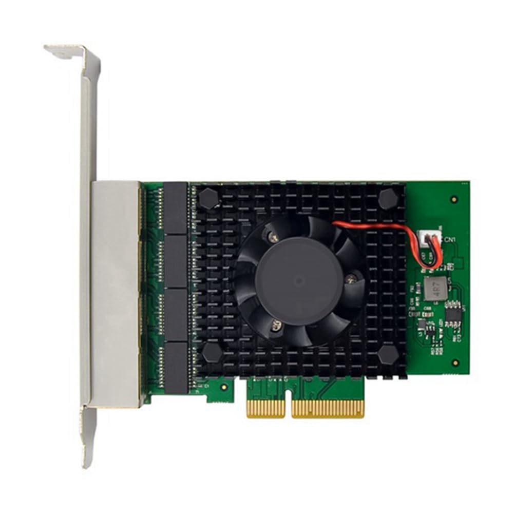 ROTEMADEGG I225-V PCI-E X4 4-Port 2.5G Gigabit Server Network Card for Gaming, Streaming & High-Speed Data Transfer - Computer Accessories & Parts
