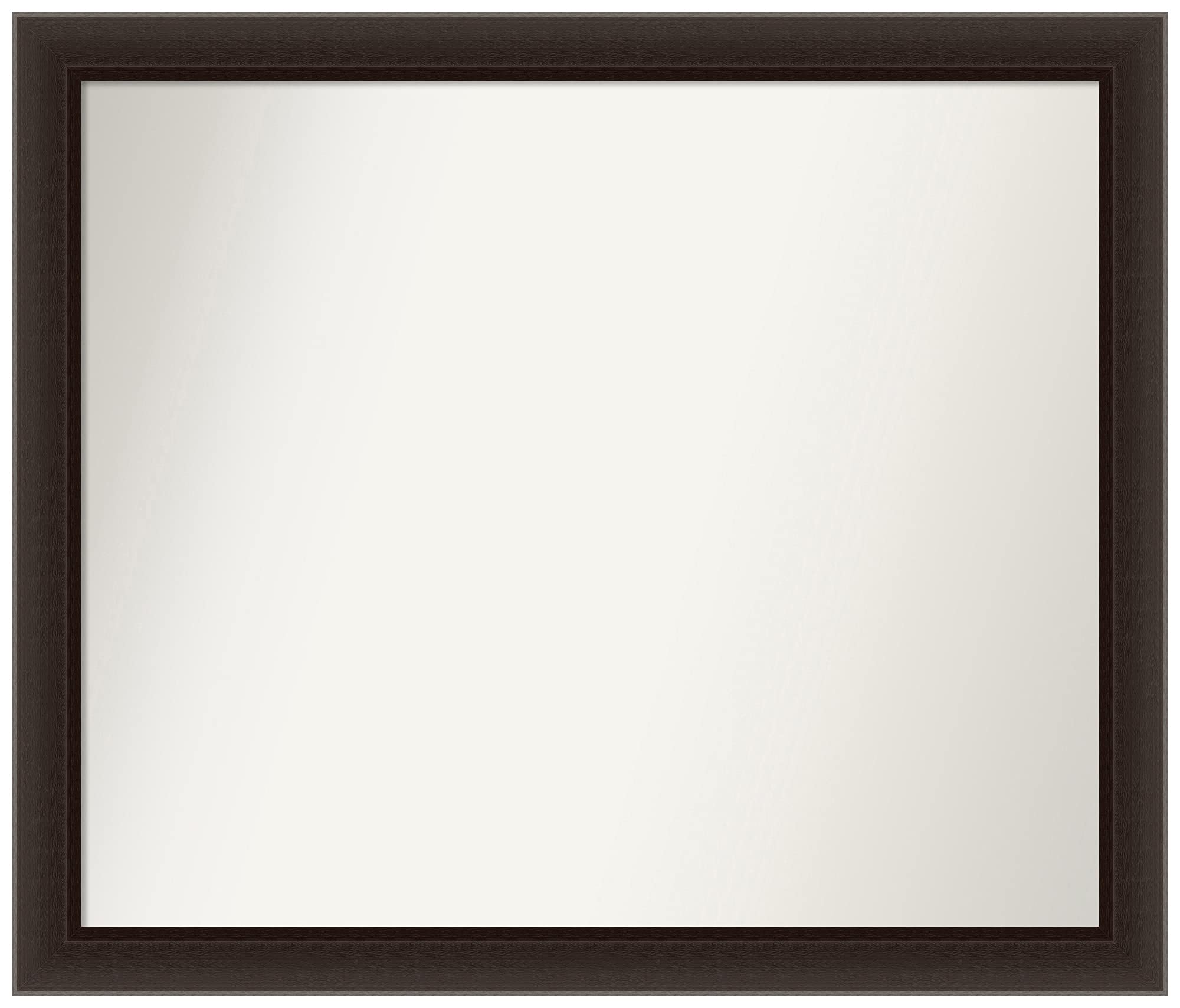 Amanti Art Non-Beveled Custom Wall Mirror 28.5 x 33.5 Inches - Romano Espresso Narrow Frame - Bathroom Vanity Mirror - Custom Sizes Available - Elegant Brown Wall Decor for Living Room, Bedroom & Entryway